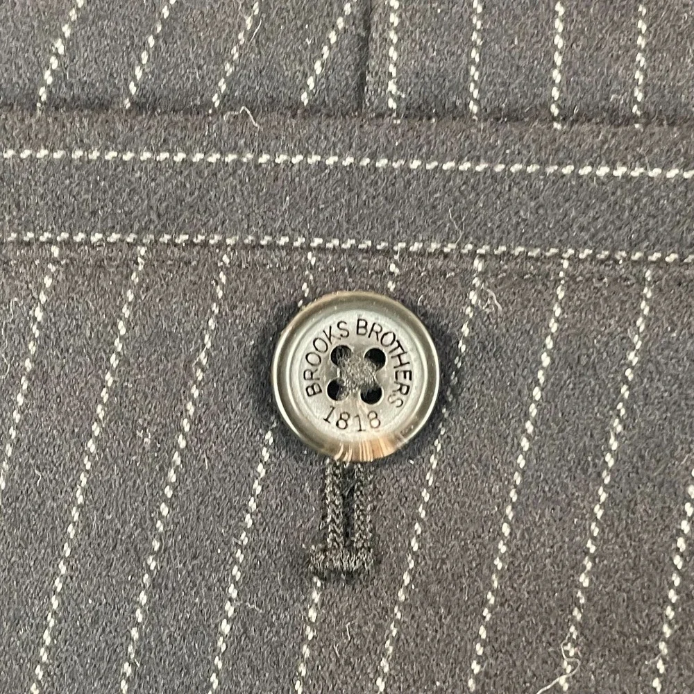 Brooks Brothers Clark Trouser Pants Men 34x30‎ Black Pinstripe Wool Blend NWOT